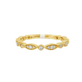 14K Yellow Gold Lab Grown Diamonds Vintage Band
