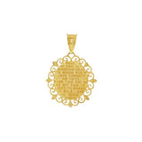 JT ESTATE 14K Tri-Color Angel Pendant With Engraved Prayer