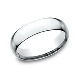 14K White Gold 6mm Super Light Comfort Fit Wedding Band