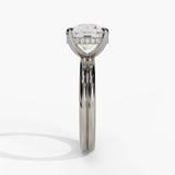14K White Gold Hidden Halo Round Diamond Engagement Ring