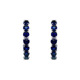 September Birthstone Sterling Silver Lab Grown Sapphire Inside Out Earrings