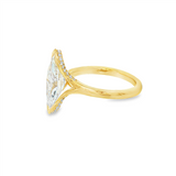 14K Yellow Gold 2.83Ct Marquise Lab Grown Diamonds Half Bezel Split Shank Engagement Ring