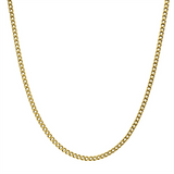 4.35mm 18K Gold IP Titanium Flat Curb Chain Necklace