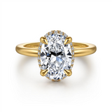 14K Yellow Gold 'Bonnie' Hidden Halo Oval Natural Diamonds Engagement Ring