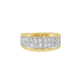 JT ESTATE 14K Yellow And White Gold Wide Natural Diamonds Band