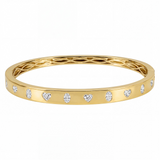 18K Yellow Gold Natural Diamonds Bangle Bracelet