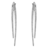 14K White Gold Inside Out Natural Diamonds Earrings