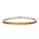 Sterling Silver November Birthstone Oval Citrines Tennis Bracelet