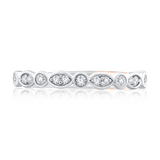 14K White And Rose Gold Alternating Shape Modern Diamond Band
