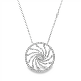 14K White Gold Natural Diamonds Contemporary Necklace