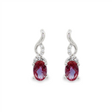 14K White Gold Lab Grown Alexandrites Drop Earrings