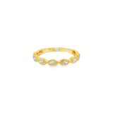 14K Yellow Gold Contemporary Natural Diamonds Band