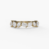 14K Yellow Gold Organic Natural Diamonds Band