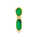 14K Yellow Gold Oval Crystal Opal Drop Pendant