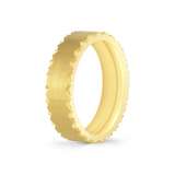 14K Yellow Gold 'Zane' Straight Fluted Shell 6mm Wedding Band