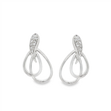 JT ESTATE 14K White Gold Drop Natural Diamonds Earrings
