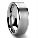 White Tungsten ‘Wayne’ 8mm Brush Finish Center Wedding Band