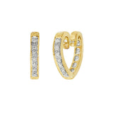 JT ESTATE 14K Yellow Gold Reversible Heart Natural Diamond Hoops
