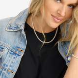 18K Yellow Gold Overlay 'Not Your Basic' Cubic Zirconia Tennis Necklace