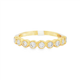 14K Yellow Gold Contemporary Natural Diamonds Band