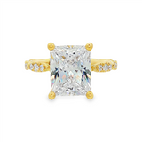 14K Yellow Gold 'Josephie' Classic Radiant Natural Diamonds Engagement Ring
