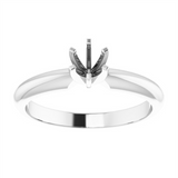 14K White Gold 4mm Round Center Solitaire Engagement Ring