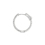 JT ESTATE 14K White Gold 19Mm Inside Out Natural Diamond Hoops
