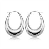 Sterling Silver Oval Hoop Earrings