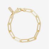 18K Yellow Gold Overlay 'Samantha' Paperclip Chain Bracele