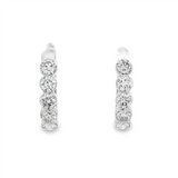 14K White Gold 20Mm Small Oval Lab Grown Diamonds Hoops