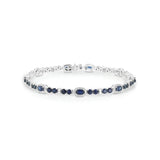 18K White Gold Sapphires Tennis Bracelet