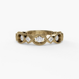 14K Yellow Gold Vintage Natural Diamonds Band