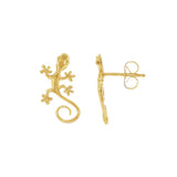 JT ESTATE 14K Yellow Gold Gecko Studs