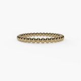 14K Yellow Gold Beaded Bubble Stackable Wedding Band