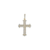 14K Yellow Gold Natural Diamonds Cross Pendant