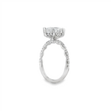 14K White Gold 'Adeena' Hidden Halo Pear Natural Diamonds Engagement Ring