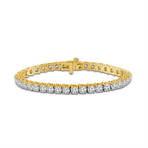14K Yellow Gold Natural Diamonds Tennis Bracelet