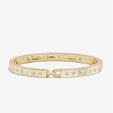 18K Yellow Gold Overlay 'Ashley' Cubic Zirconia 6mm Lock Cuff Bracelet