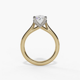 14K Yellow And White Gold Solitaire Ring
