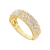 18K Yellow Gold Floral Natural Diamonds Pavé Band
