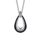 Sterling Silver Bujukan Pear Pendant Necklace