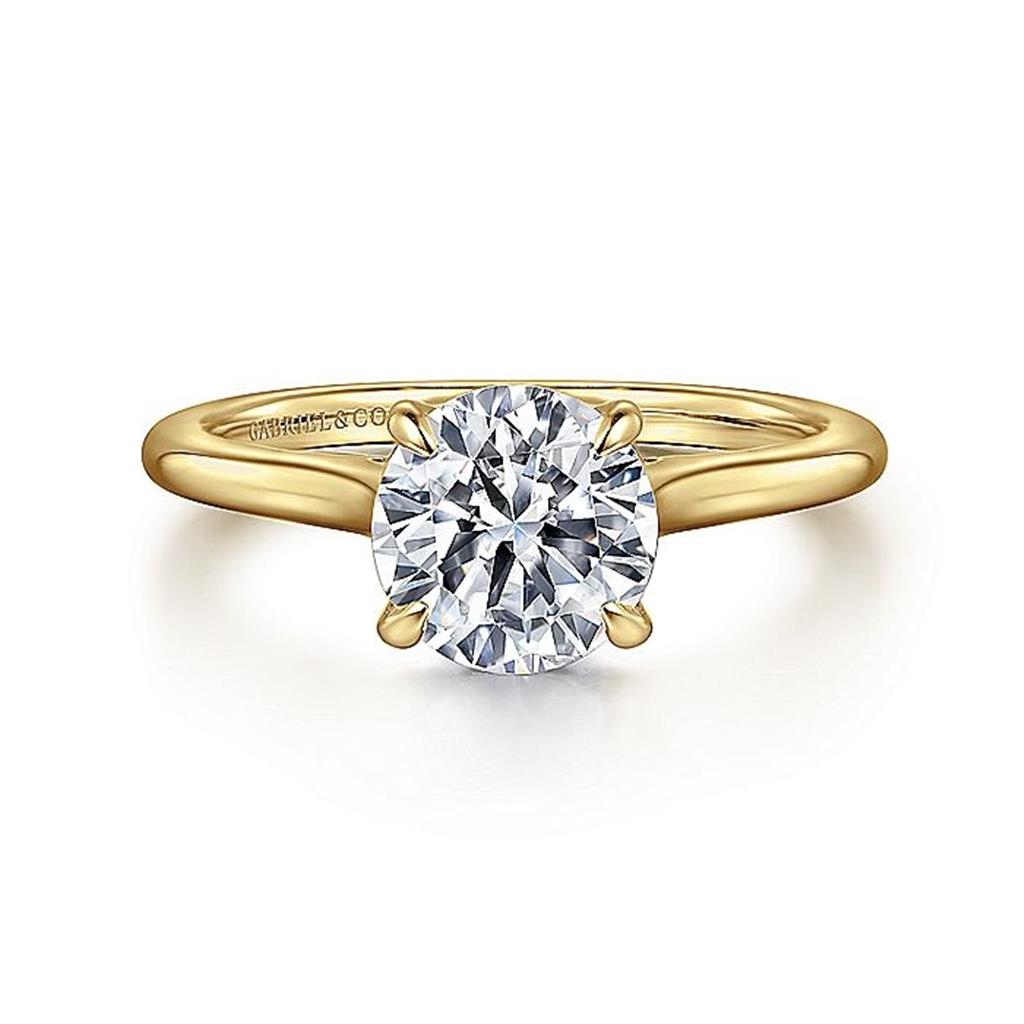 14K Yellow Gold 'Ericka' Round Diamond Hidden Halo Engagement Ring
