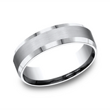 Cobalt Chrome Satin Polish 6mm Beveled Wedding Band