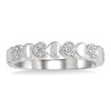 Sterling Silver Heart Shape Stackable Diamond Ring