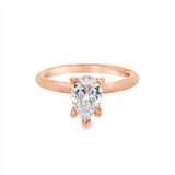14K Rose Gold 'Lark' Pear Center Solitaire Engagement Ring