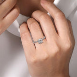 14K White Gold 'Lanna' Modern Round Natural Diamonds Engagement Ring