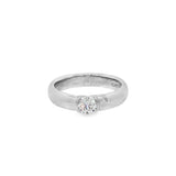 JT ESTATE Platinum Diamond Half Bezel Solitaire Ring