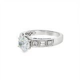 JT ESTATE 18K White Gold Vintage Natural Diamond Engagement Ring