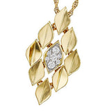 14K Yellow Gold Natural Diamonds Drop Pendant