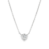JT ESTATE 14K White Gold Natural Diamond Solitaire Necklace